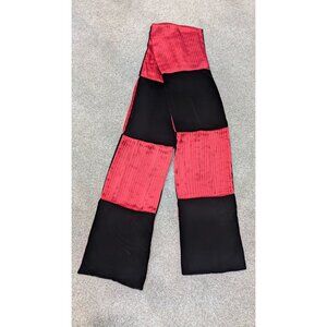 Collection 3 Womens Velvet Silk Scarf Red Black Colorblock Holiday Luxury Unisex